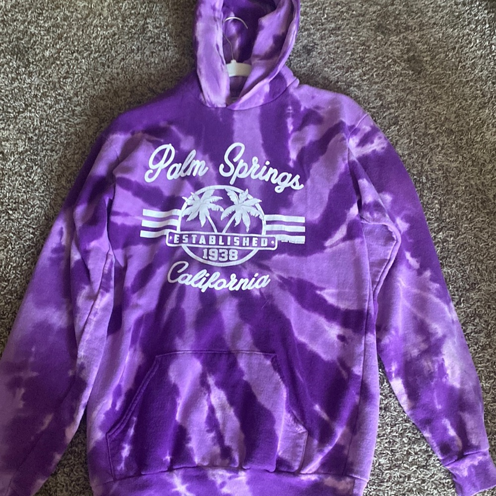 Purple tie dye hoodie size youth XL